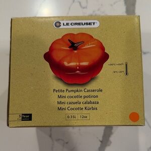 NWT Le Creuset Mini Pumpkin Casserole - Volcanic (Vibrant Orange)